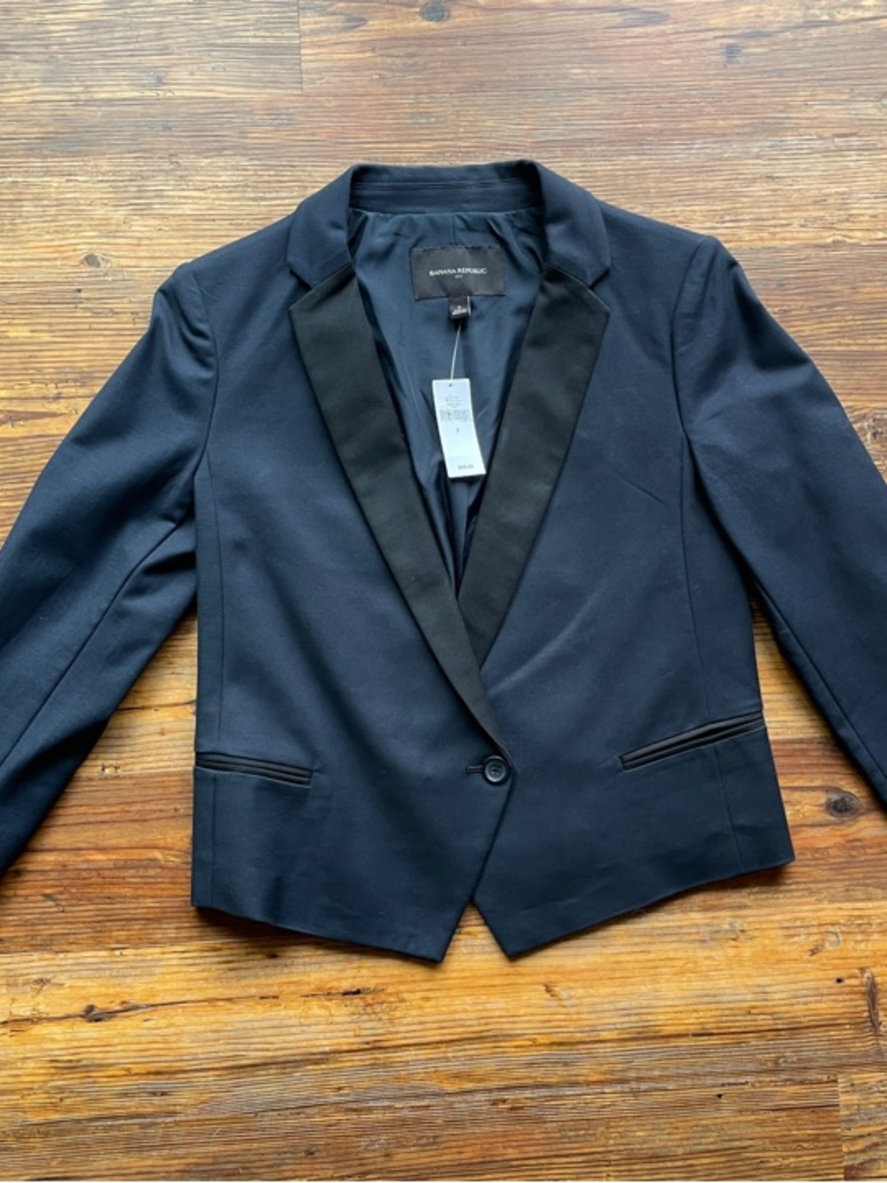 NWT Navy Blazer with Black Lapel